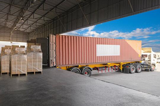 shipping container at loading dock